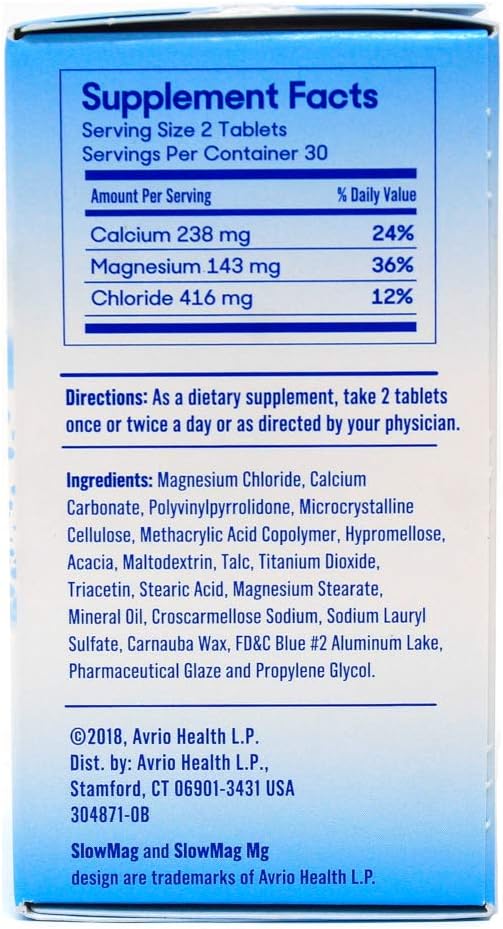 Slow-Mag Magnesium Chloride and Calcium Tablets - 60 Count (Pack of 6) - Value Bundle