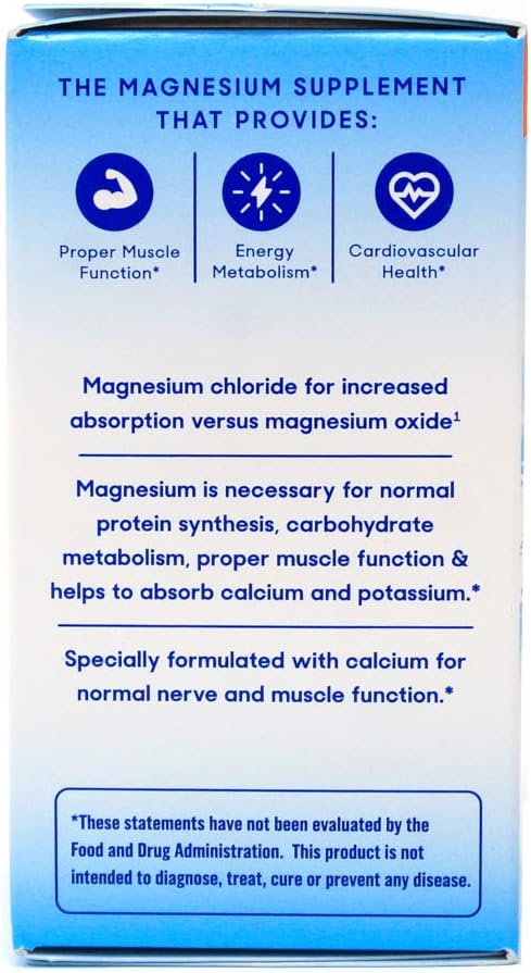 Slow-Mag Magnesium Chloride and Calcium Tablets - 60 Count (Pack of 6) - Value Bundle