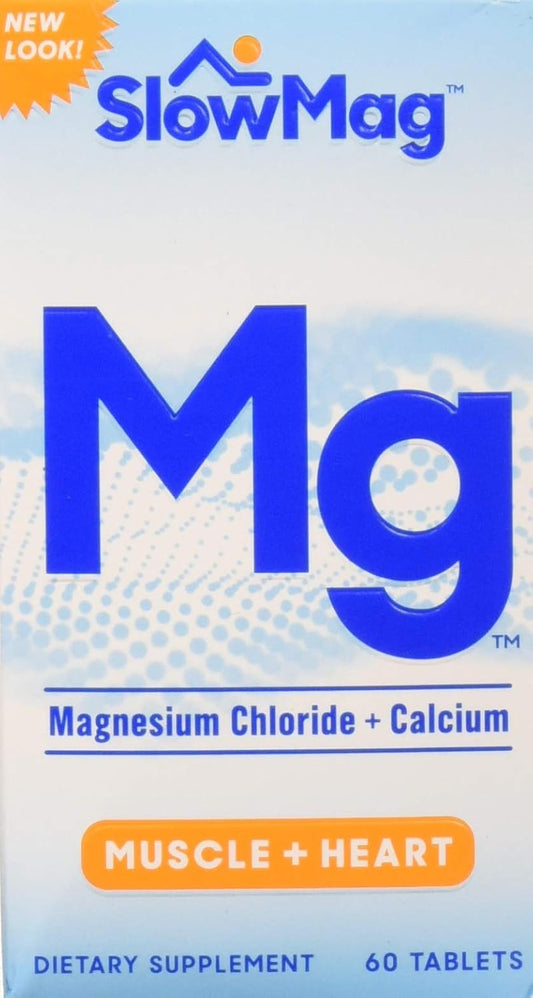 Slow-Mag Magnesium Chloride with Calcium Supplement, 60 Count - Pack of 3 - Varied Packaging