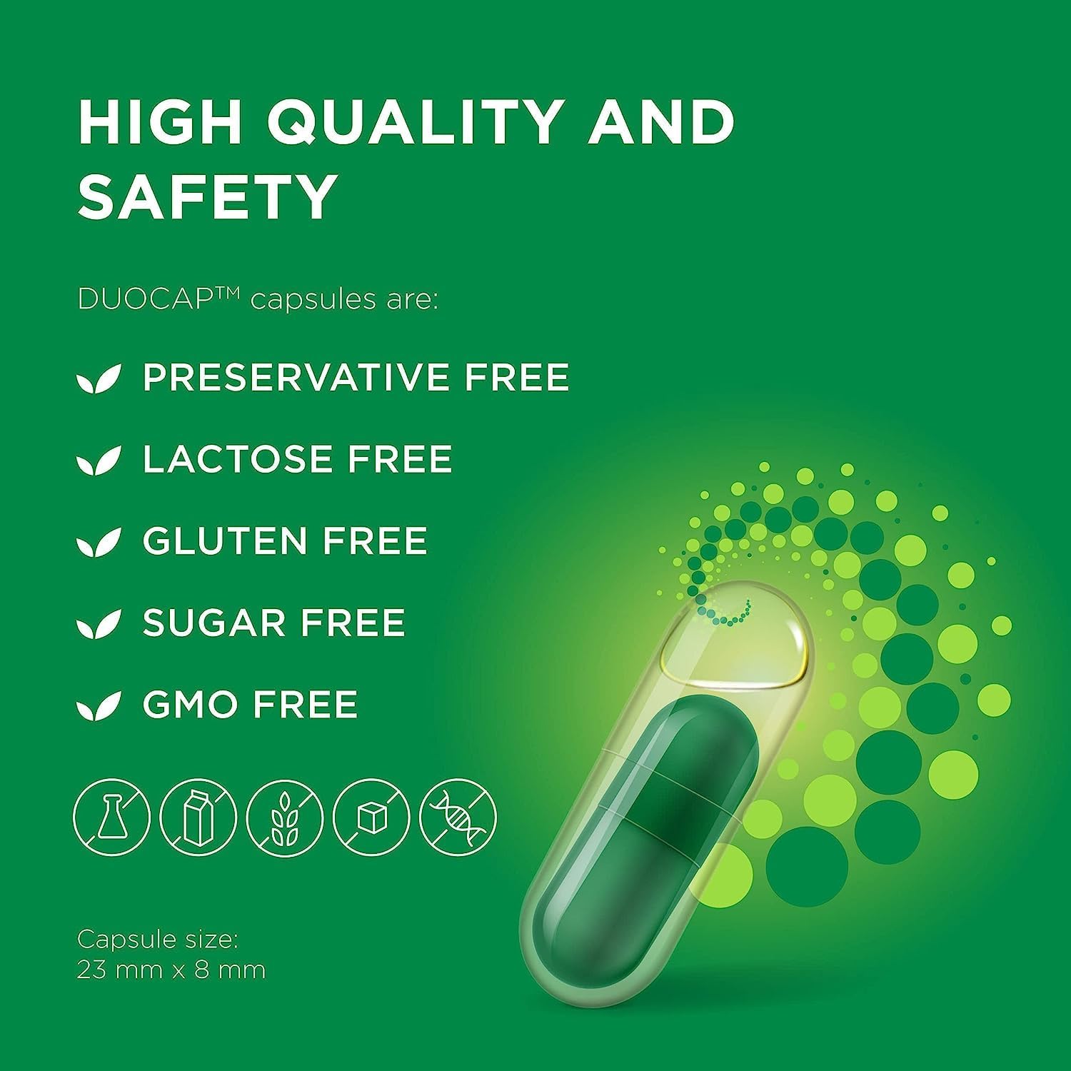 Smart Synbiotic ProCombo: Double Capsule & Liquid Formula for Fast Results - 5 Pack, 1 Capsule per Day