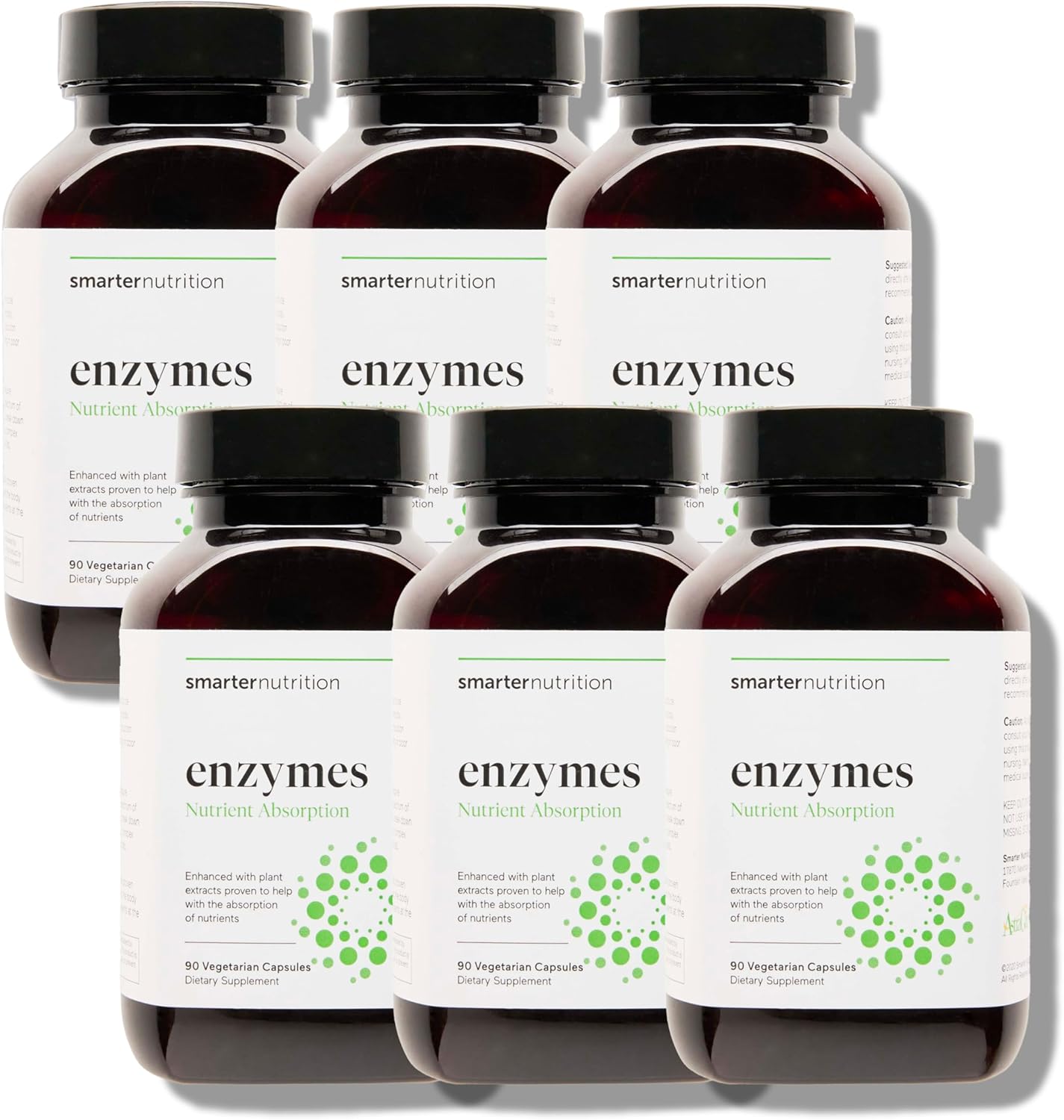 Smarter Nutrition Digestive Enzymes - Gut Health Support with 16 Enzymes - Bromelain, Papain, Lactase - 540 Count (6 Pack) - 180-Day Supply - BoostGo Australia