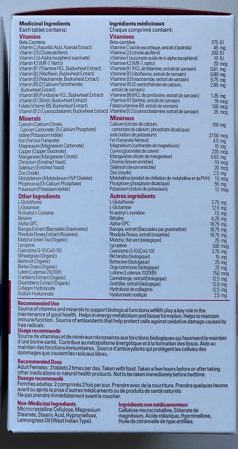 Smartvita Women's Multivitamins - Energy & Immune Booster, Wellness & Beauty Support for Hair, Skin, Nails - 120 Tablets