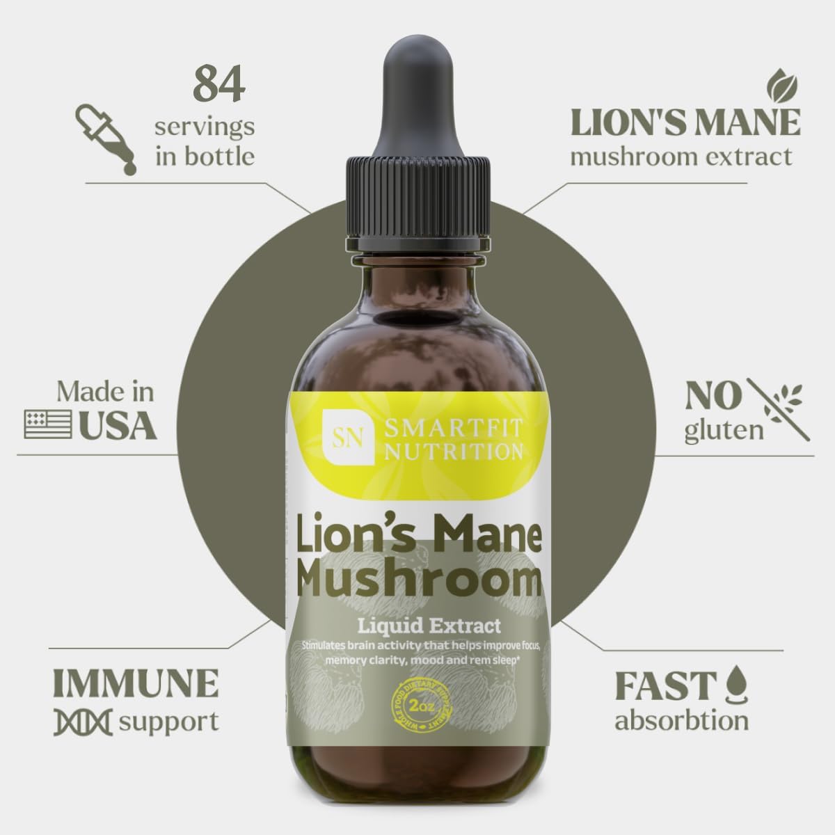 SN SmartFit Nutrition Mullein Leaf Extract Drops - Lung Cleanse & Respiratory Support Supplement - 2 oz Bottle