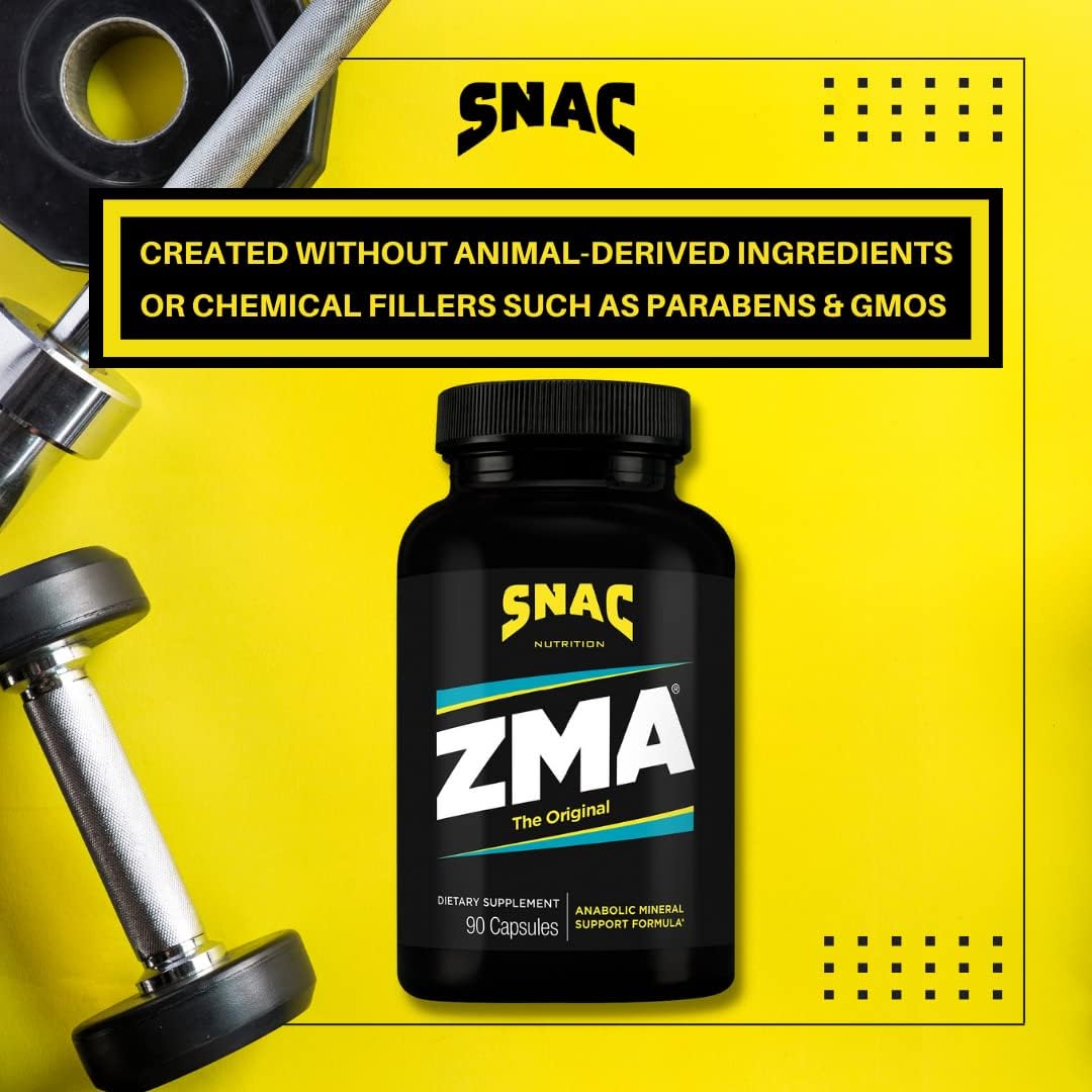 SNAC ZMA Supplement for Muscle Recovery, Immune Support & Restorative Sleep - Zinc, Magnesium & Vitamin B6 - 90 Veggie Capsules - BoostGo Australia