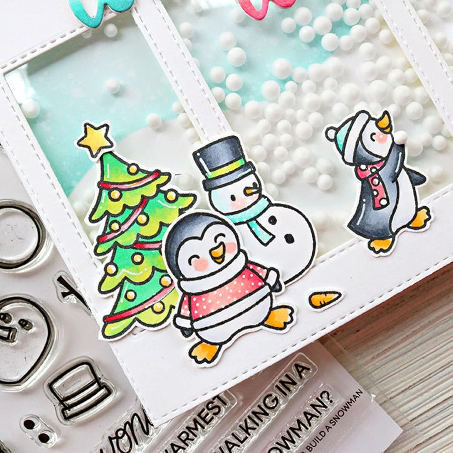Snowman Building Stamps for Winter Crafting Fun