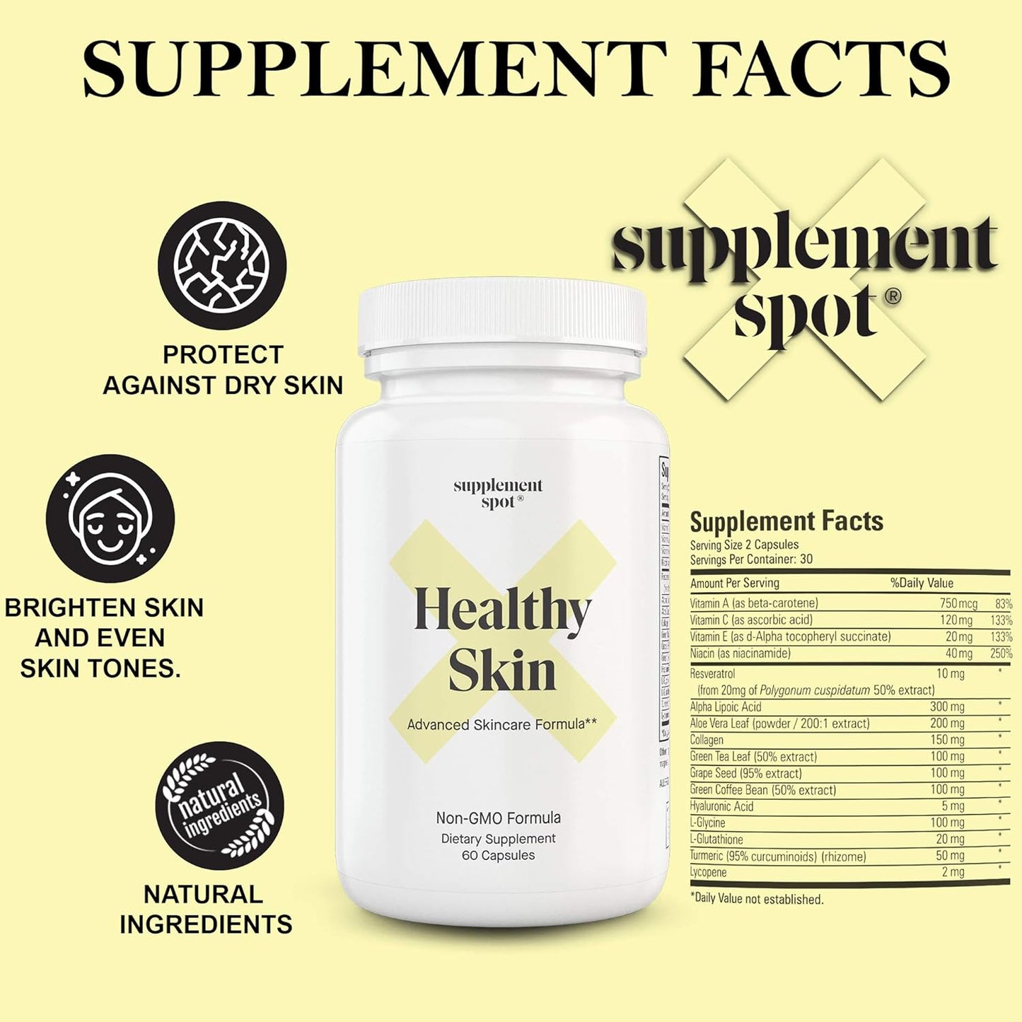 SOD Superoxide Dismutase Facial Cream & Anti-Aging Supplement Bundle for Healthy Skin