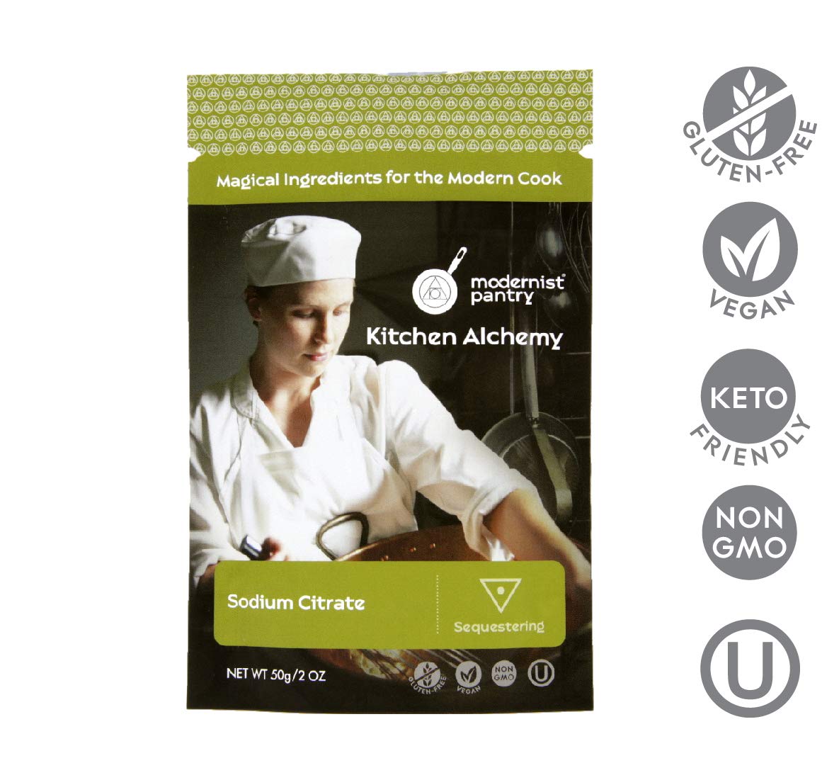 Sodium Citrate Powder - Non-GMO, Gluten-Free, Vegan, OU Kosher Certified - 50g - Molecular Gastronomy