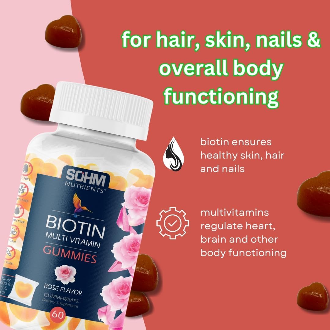 SOHM Biotin Gummies: Multivitamin Supplement for Healthy Hair, Skin, and Nails