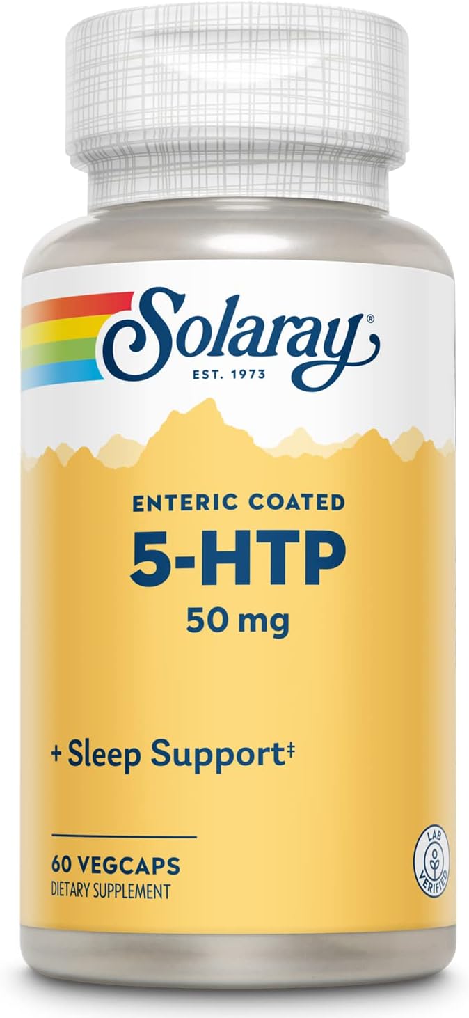 Solaray 5-HTP Capsules - 60 Enteric-Coated Capsules, 50 mg Strength