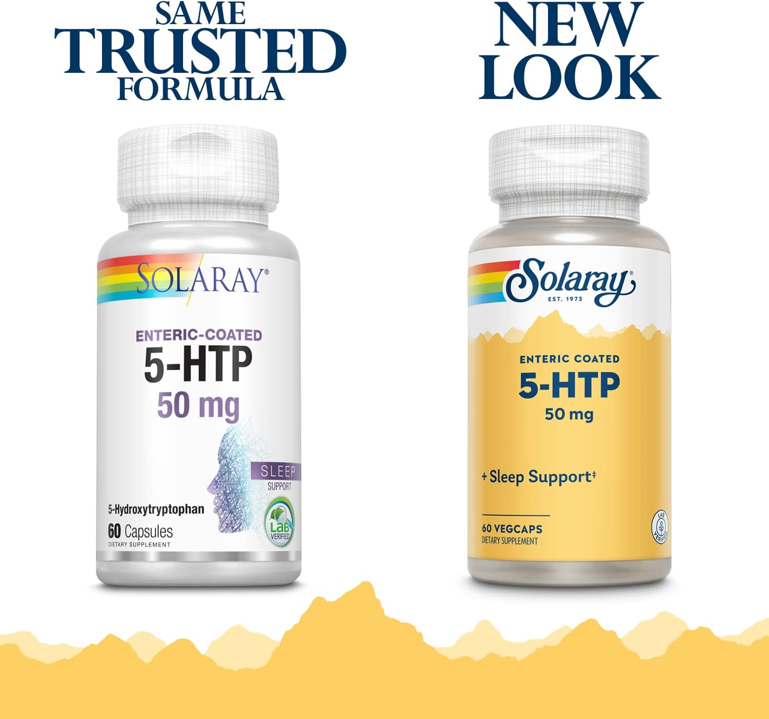 Solaray 5-HTP Capsules - 60 Enteric-Coated Capsules, 50 mg Strength