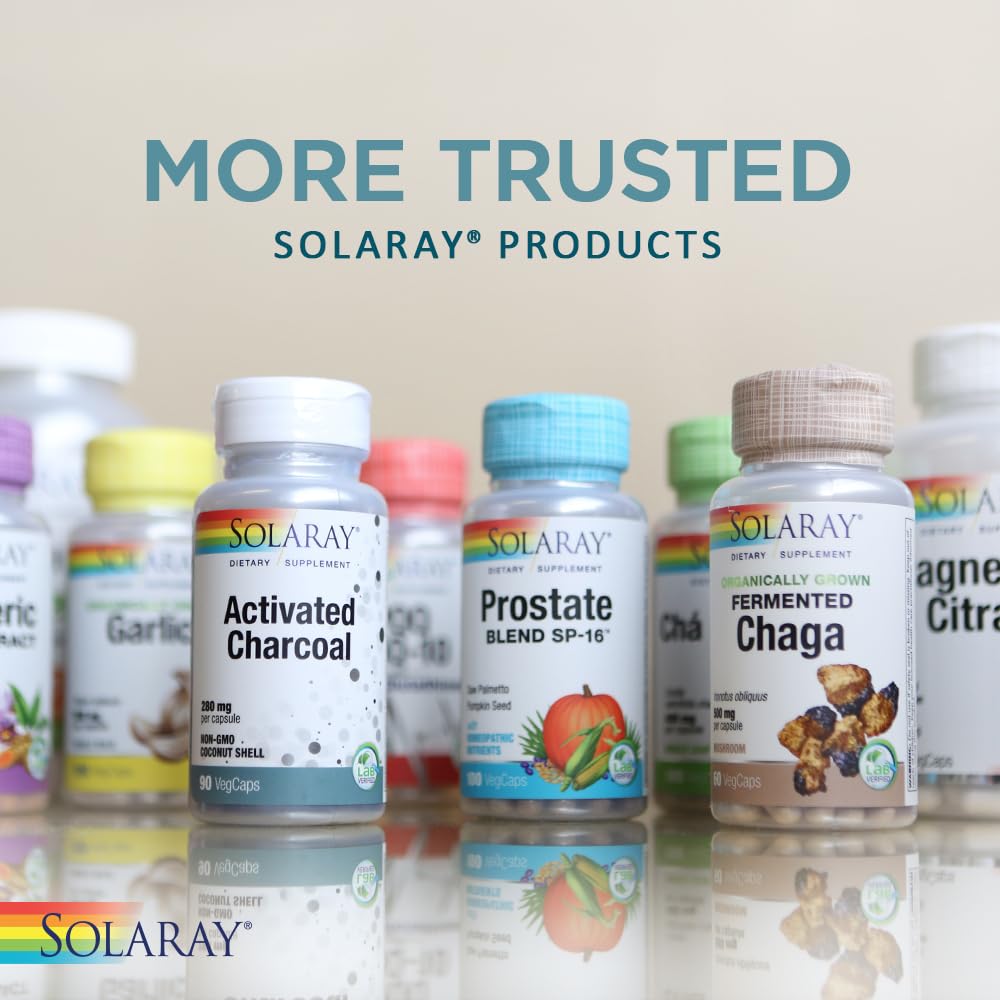 Solaray Activated Coconut Charcoal Powder 500 mg - Promotes Healthy Digestion & Internal Cleansing with 300 Servings