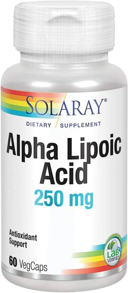 Solaray Alpha Lipoic Acid 250mg - 60 VegCaps - Antioxidant Supplement for Energy - Non-GMO & Vegan Formula