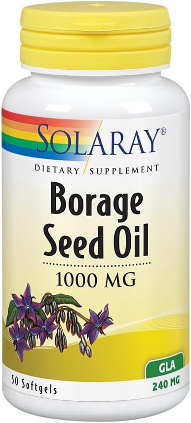 SOLARAY Borage Oil Seed Softgels - 240mg, 50 Count Bottle