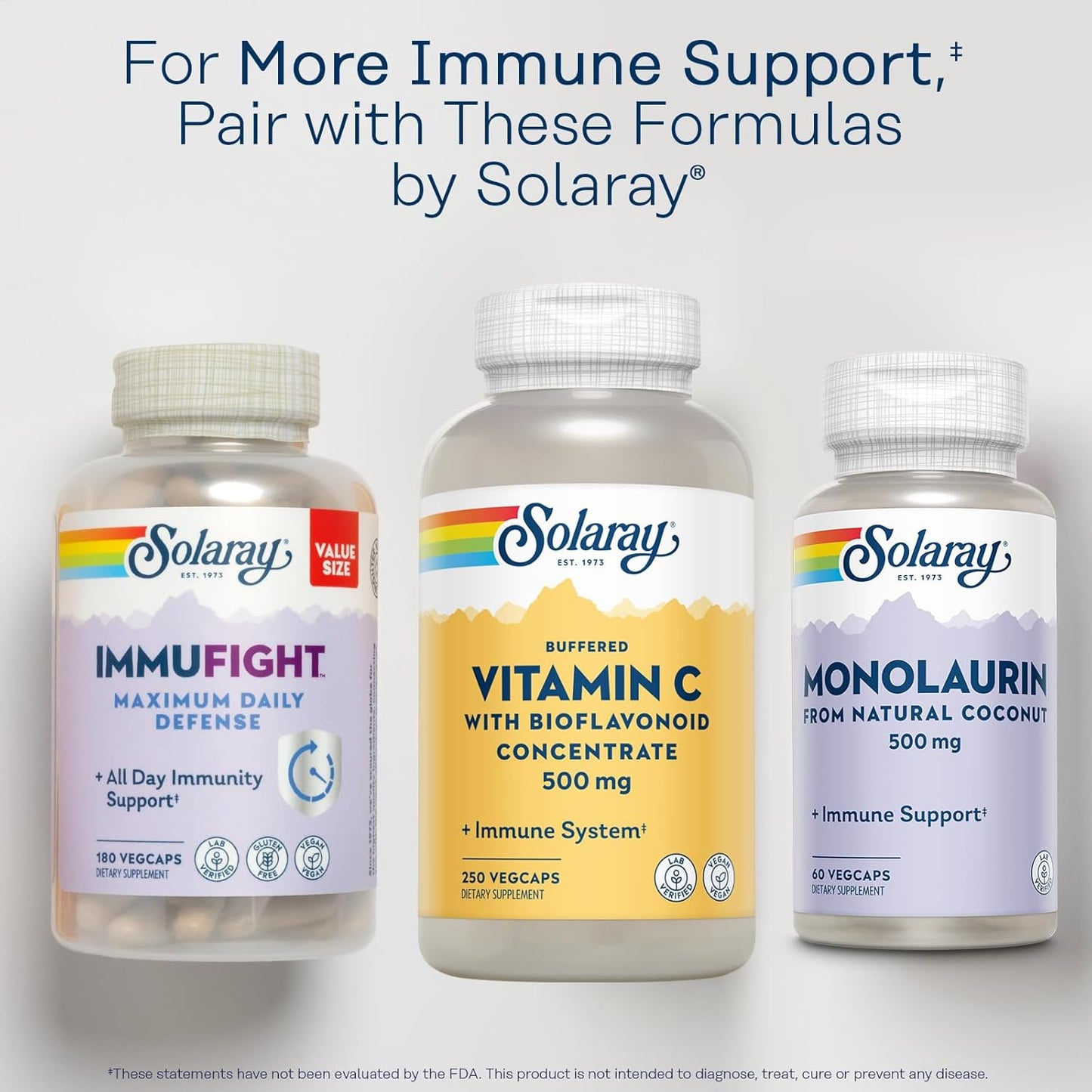 Solaray Buffered Vitamin C 500mg with Bioflavonoids, Rose HIPS and Acerola Cherry - Immune Support Supplement - Vegan - Lab Verified - 60-Day Guarantee - 250 Servings