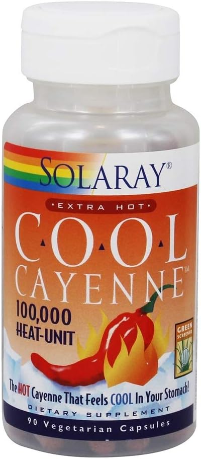 Solaray Cool Cayenne Extra Hot Capsules - 90 Count - Potent Cayenne Pepper Supplement