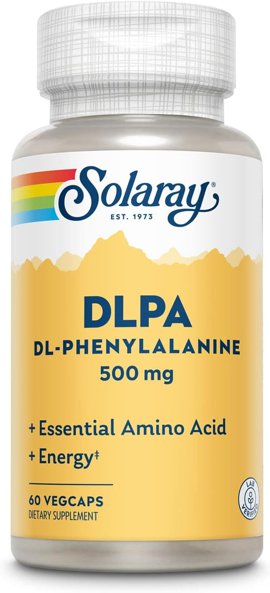Solaray DL-Phenylalanine 500mg - Essential Amino Acids for Nervous System, Mood & Energy - 60 VegCaps