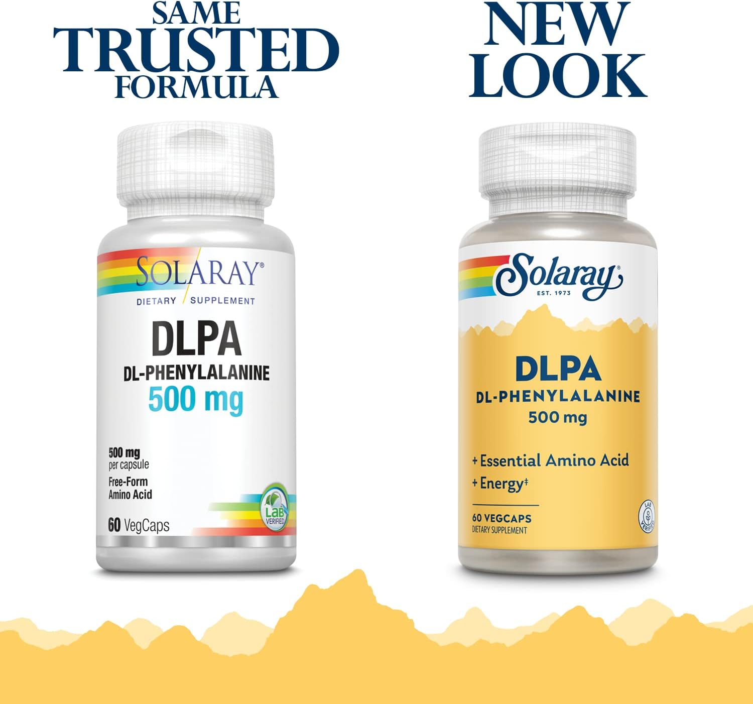 Solaray DL-Phenylalanine 500mg - Essential Amino Acids for Nervous System, Mood & Energy - 60 VegCaps