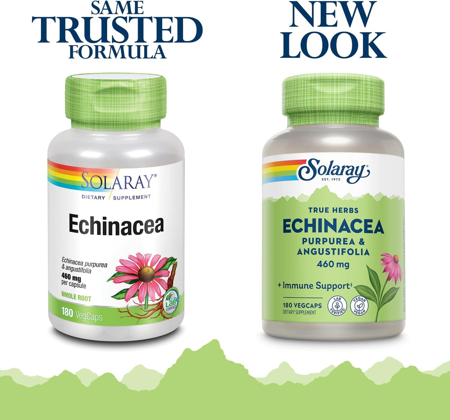 Solaray Echinacea Purpurea & Angustifolia Root 460 mg Capsules for Immune & Respiratory Health | 180 Vegetarian Capsules