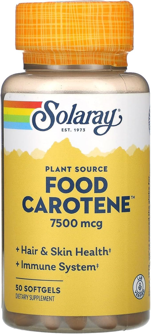 SOLARAY Food Carotene Capsules - Rich Source of Carotenoids for Overall Health