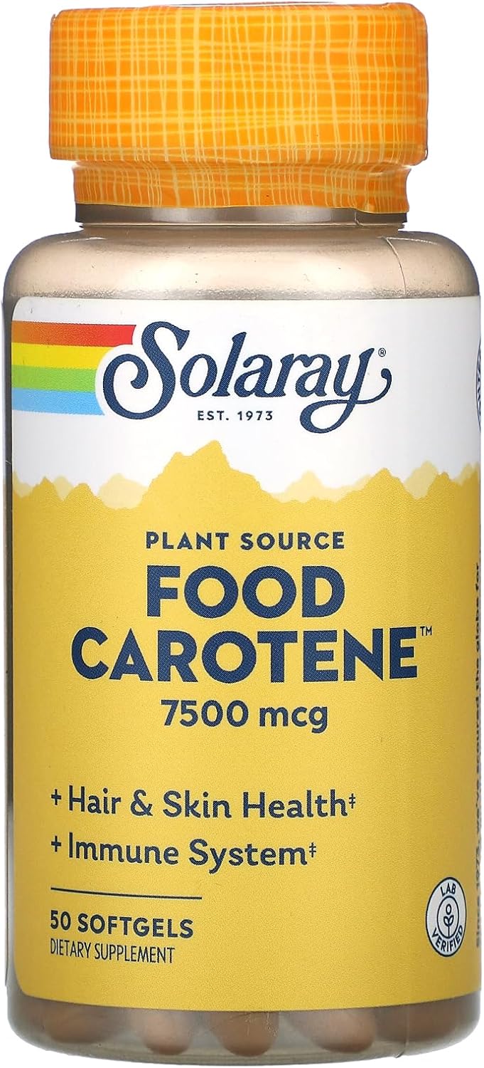 SOLARAY Food Carotene Capsules - Rich Source of Carotenoids for Overall Health