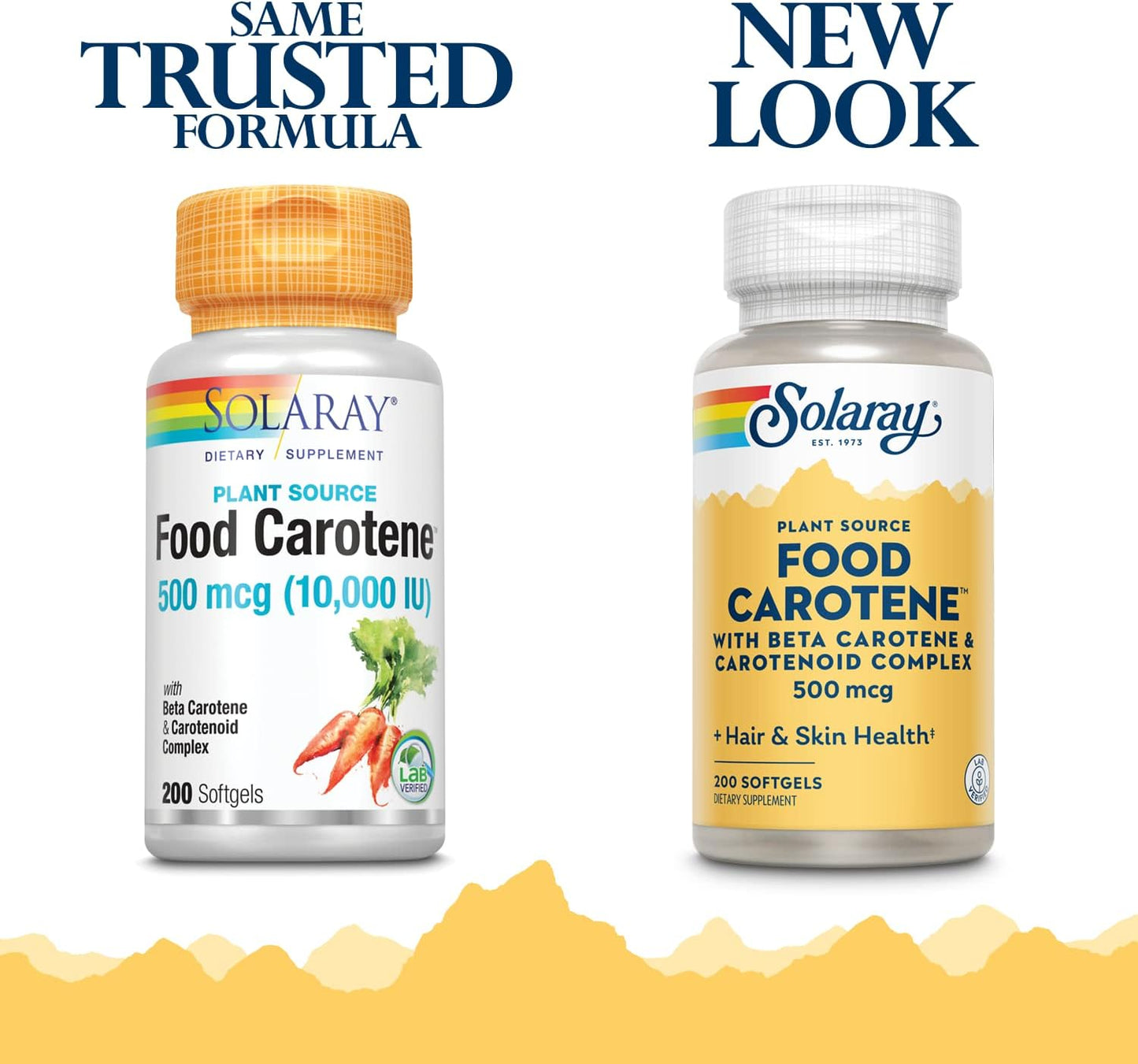 Solaray Food Carotene Vitamin A 10000 IU Capsules for Healthy Skin, Eyes, Antioxidant & Immune Support - 200 Count