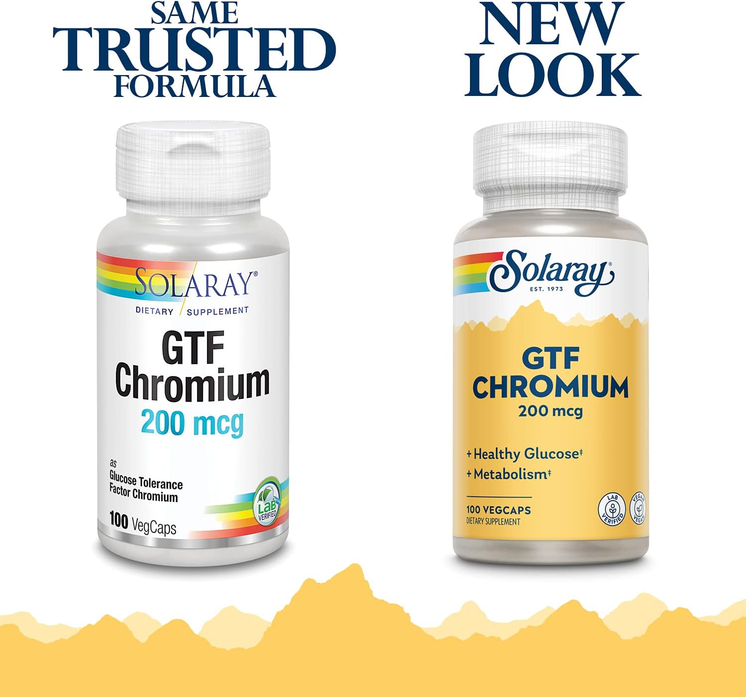 Solaray GTF Chromium Capsules 200mcg - Pack of 3 (100 Count Each) for Blood Sugar Support and Metabolism Boost