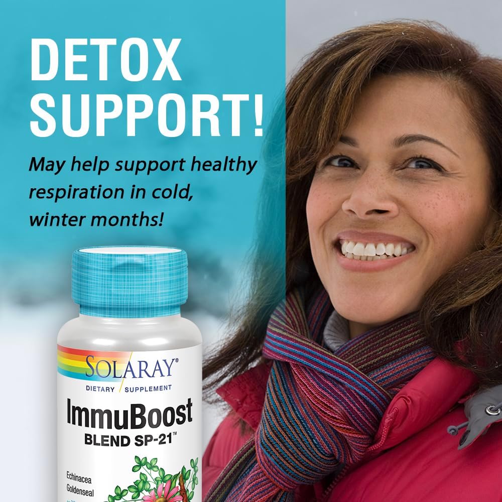 Solaray ImmuBoost Blend SP-21 | Immune System Support with Herbal Blend & Cell Salt Nutrients | Non-GMO, Vegan | 100 VegCaps