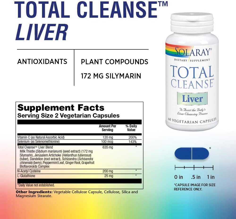 SOLARAY Liver Cleanse Supplement - 60 Capsules for Total Cleansing