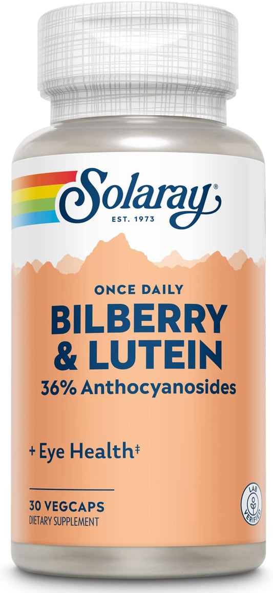 Solaray One Daily Bilberry and Lutein Supplement - 30 Count, 160 mg Capsules