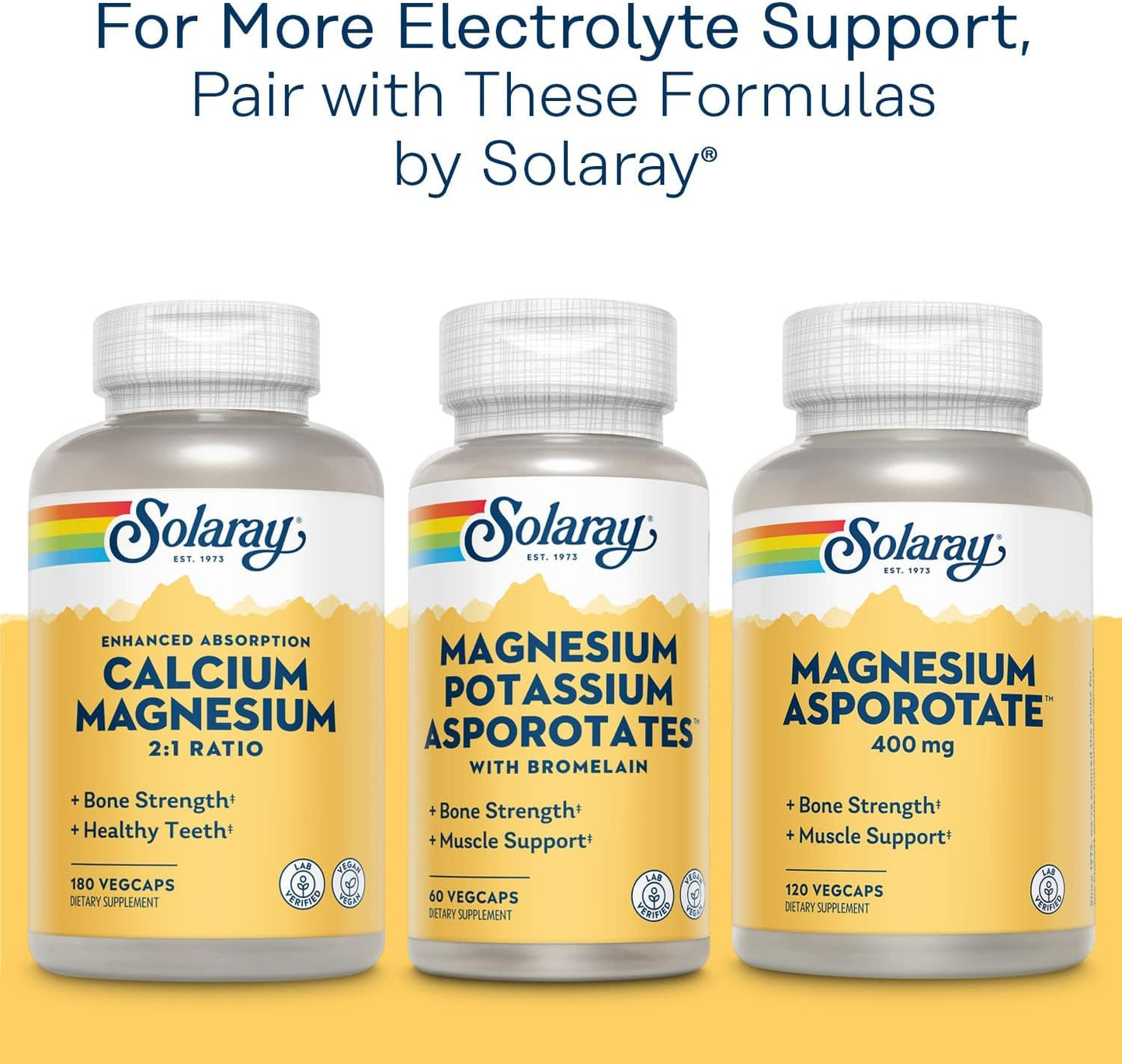 Solaray Potassium Asporotate Chelated Capsules - 100 Servings, Electrolyte Balance & Heart Health Support