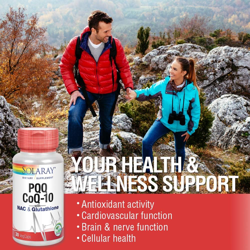 Solaray PQQ CoQ10 Capsules for Heart Health - 30 Count - BoostGo Australia