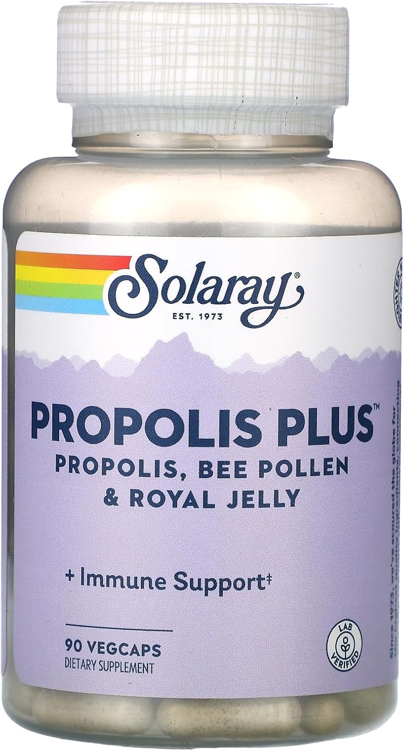 Solaray Propolis Plus Capsules - 90 Count - Immune Support Supplement with Propolis and Herbs