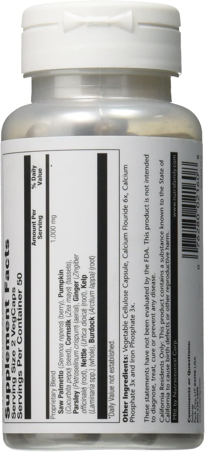 Solaray Prostate Blend SP-16 VCapsules - 100 Count - Prostate Support Formula with 16 Key Ingredients