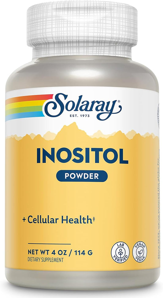 SOLARAY Pure Inositol Powder - Supports Brain, Cardiovascular & Nervous System Function - Non-GMO, Vegan (4oz)