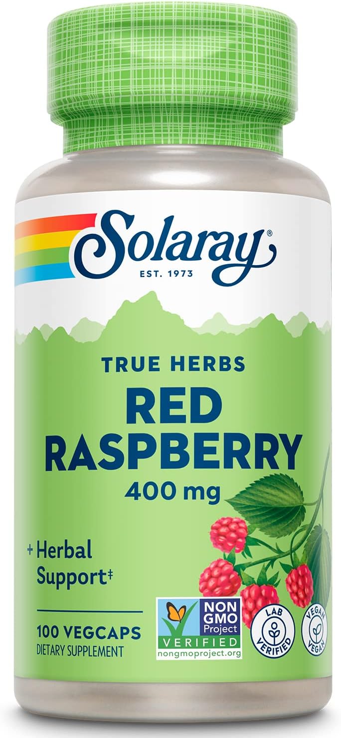 Solaray Red Raspberry Leaves Capsules - 400 mg | 100 Count - Natural Support for Women's Health and Wellness