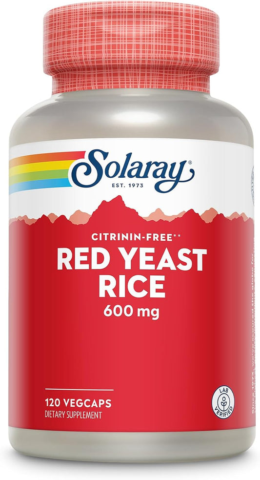 Solaray Red Yeast Rice 600mg VegCaps for System Support, Non-Irradiated, Lab Verified - 120 Count