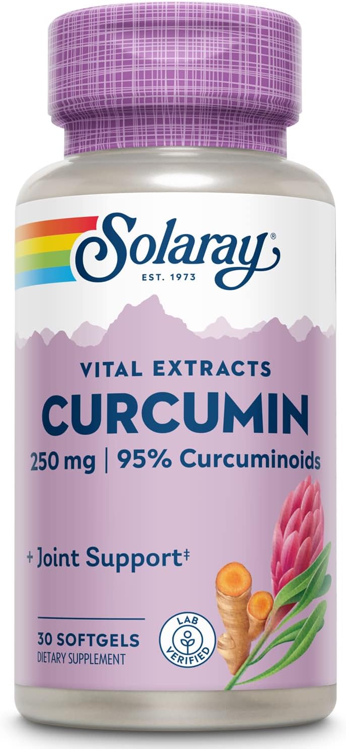 Solaray Super Bio Curcumin 250mg Softgels | Turmeric Root Extract, 95% Curcuminoids | Joint Support & More | 30 Count