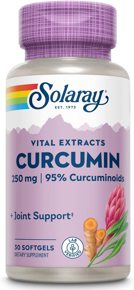 Solaray Super Bio Curcumin 250mg Softgels | Turmeric Root Extract, 95% Curcuminoids | Joint Support & More | 30 Count