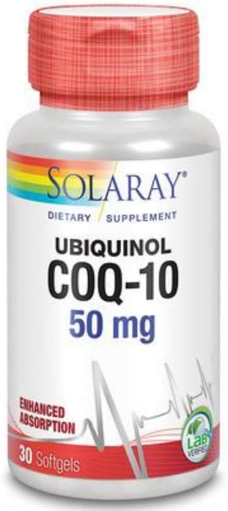 Solaray Ubiquinol CoQ10 Softgels 50mg - 30 Count Bottle