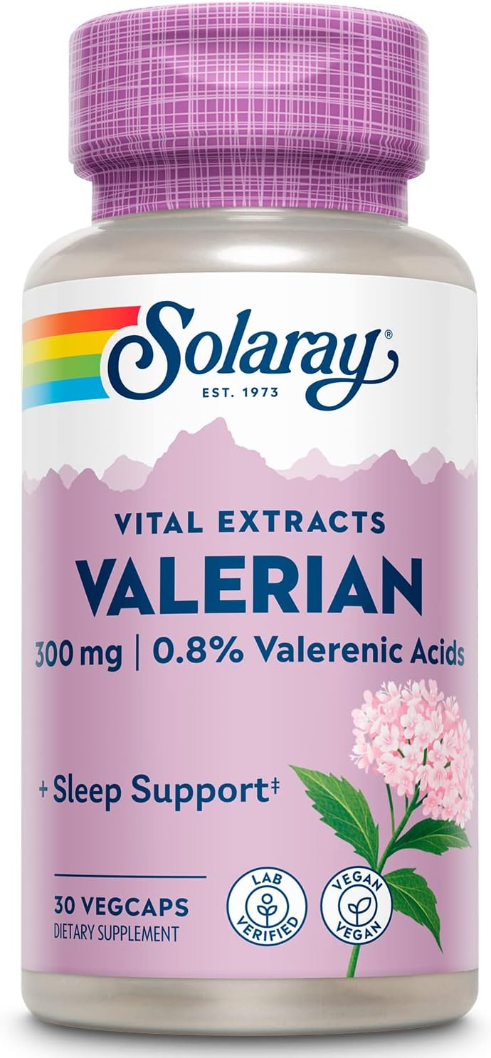 Solaray Valerian Root Extract One Daily Capsules - 300mg (30 Count) | Guaranteed Potency Veg Capsules