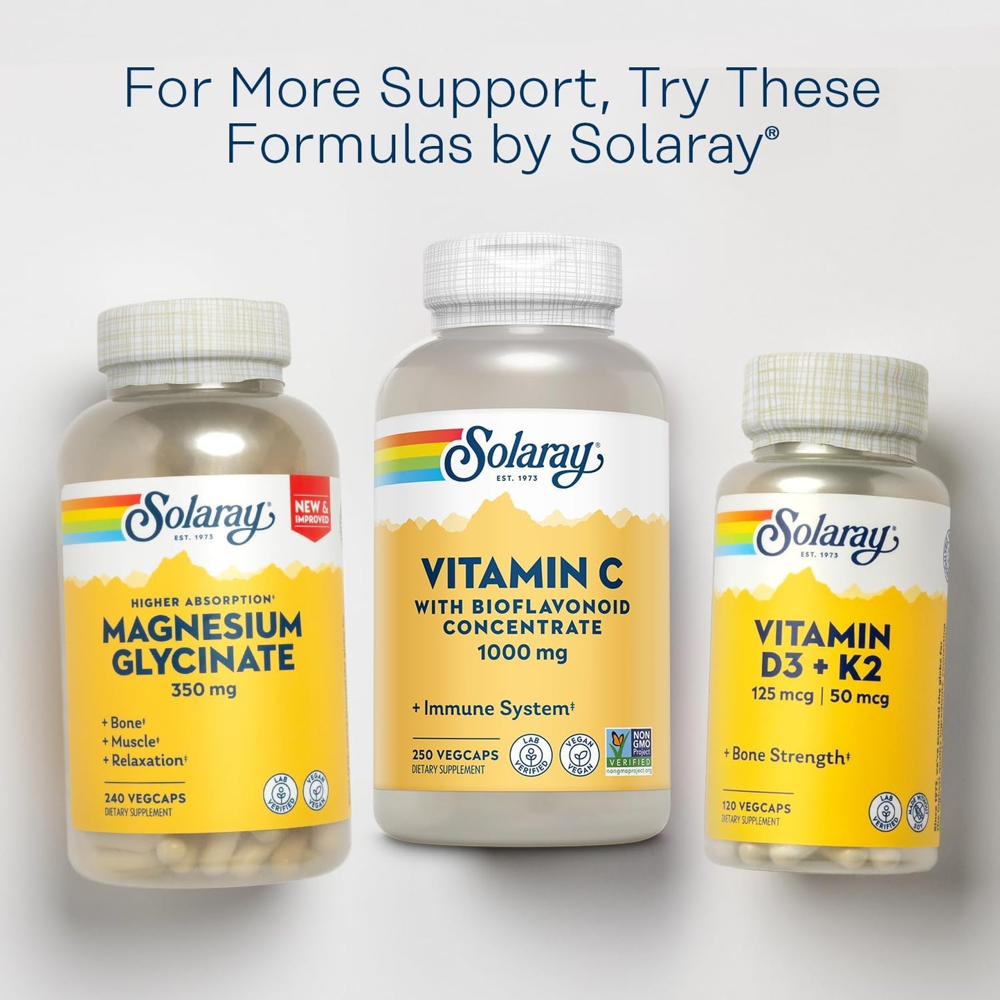 Solaray Vitamin C with Rose HIPS, Acerola & Bioflavonoids - 1000mg - Immune Support & Skin Health - Non-GMO, Vegan - 250 CT