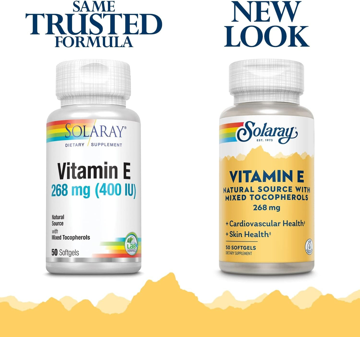 Solaray Vitamin E Capsules - 268mg (400 IU) for Heart & Skin Health, Antioxidant Support - 50 Count