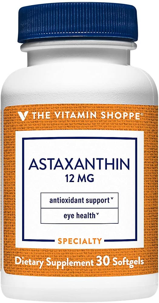 Solasta Astaxanthin 12mg Softgels - High-Quality Branded Ingredient from The Vitamin Shoppe (30 Count)