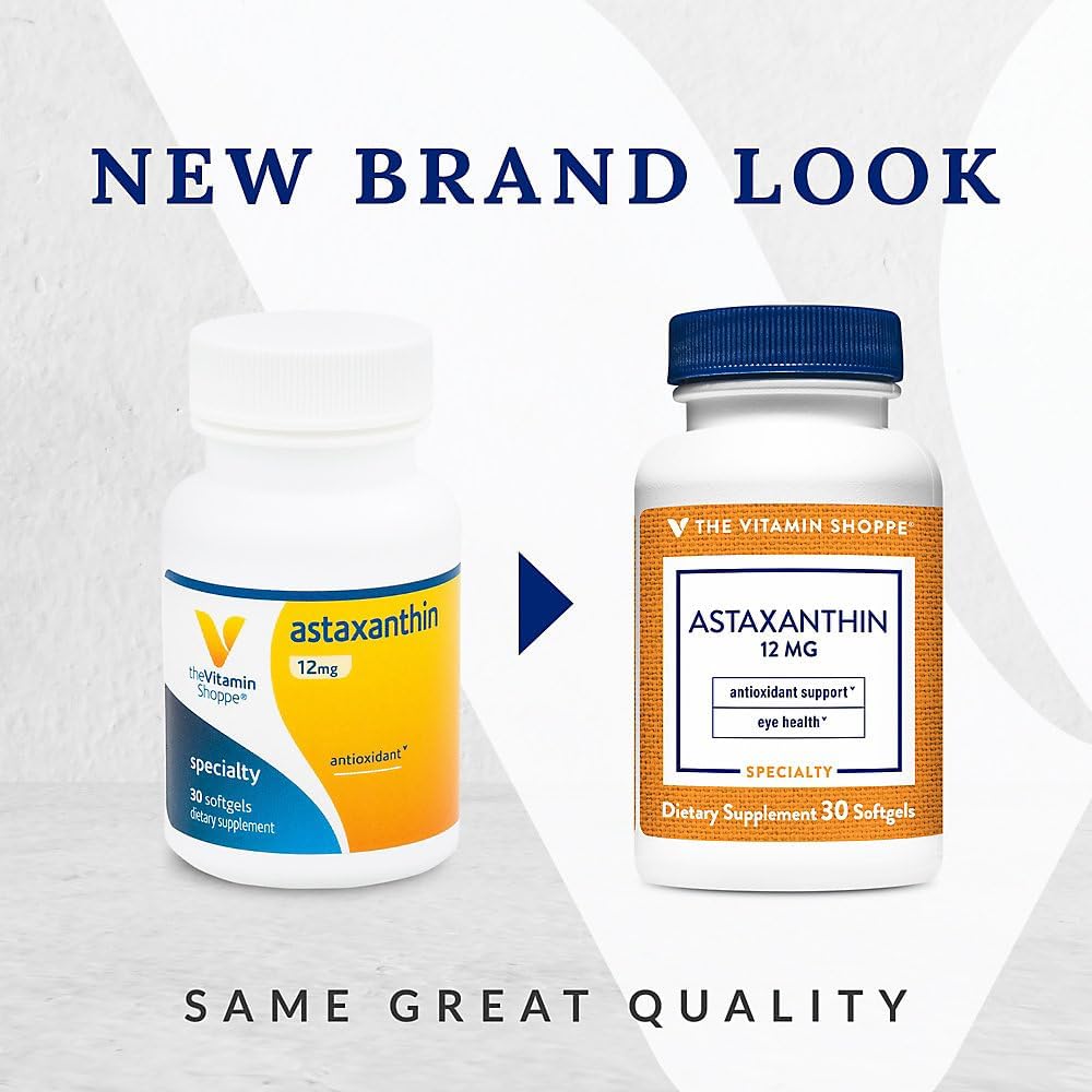 Solasta Astaxanthin 12mg Softgels - High-Quality Branded Ingredient from The Vitamin Shoppe (30 Count)