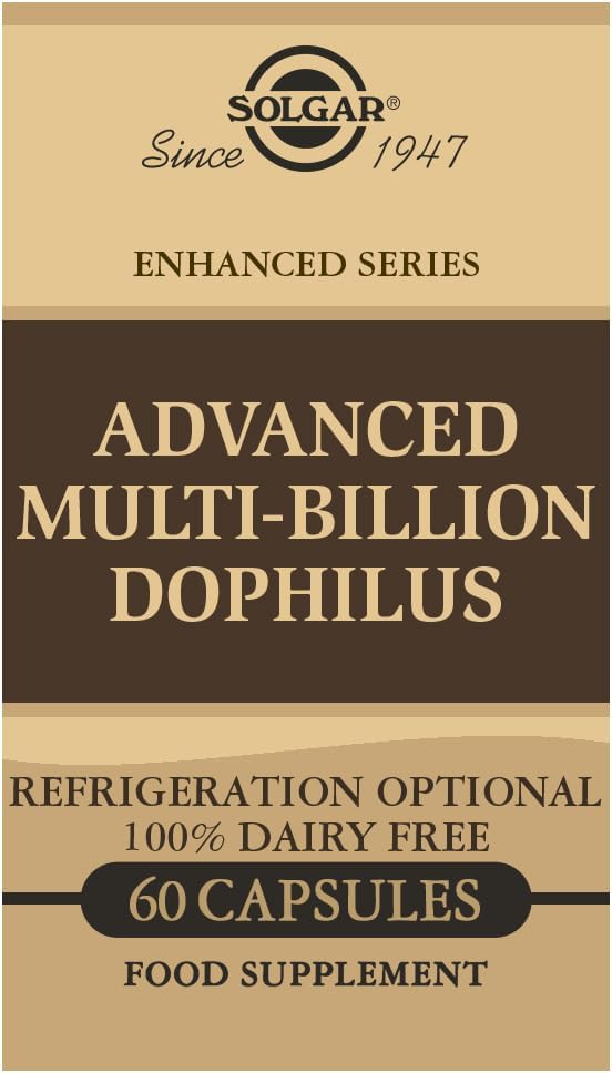 Solgar Advanced Multi-Billion Dophilus, 60 Capsules - Promotes Healthy Gut Flora - 5 Billion Microorganisms - Gluten & Dairy Free - Vegetarian - 60 Servings