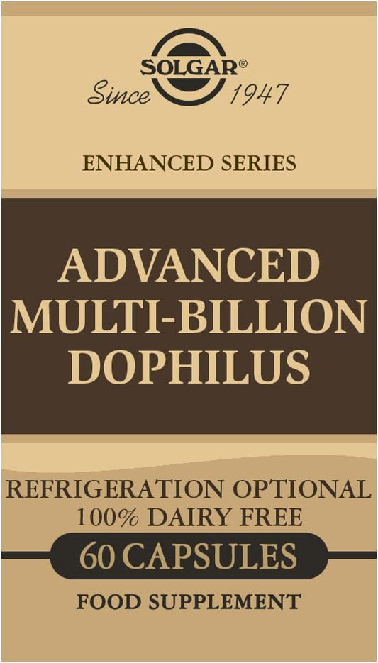 Solgar Advanced Multi-Billion Dophilus, 60 Capsules - Promotes Healthy Gut Flora - 5 Billion Microorganisms - Gluten & Dairy Free - Vegetarian - 60 Servings