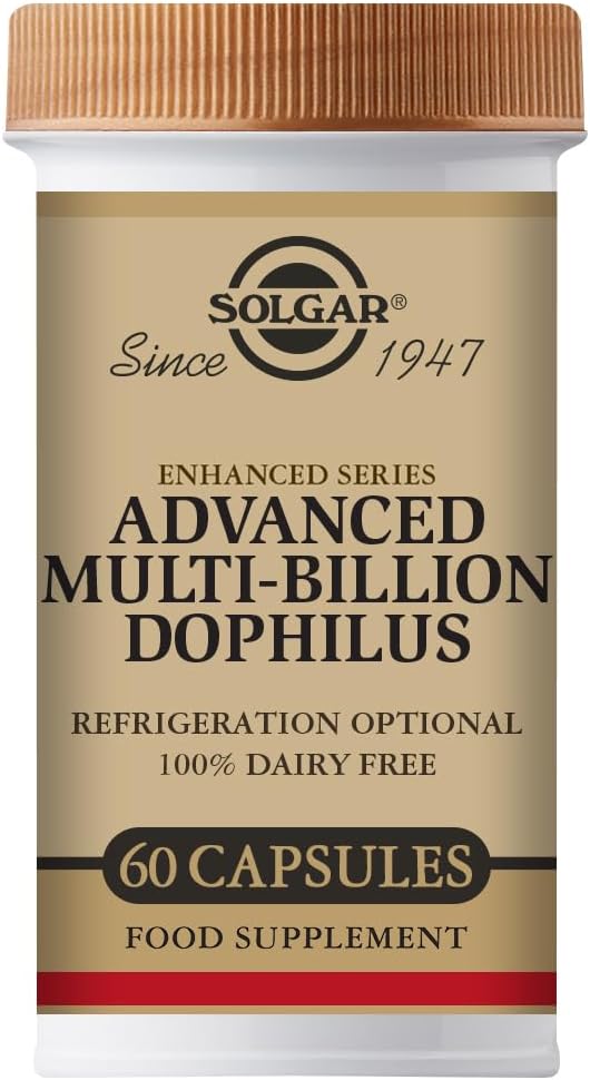 Solgar Advanced Multi-Billion Dophilus, 60 Capsules - Promotes Healthy Gut Flora - 5 Billion Microorganisms - Gluten & Dairy Free - Vegetarian - 60 Servings