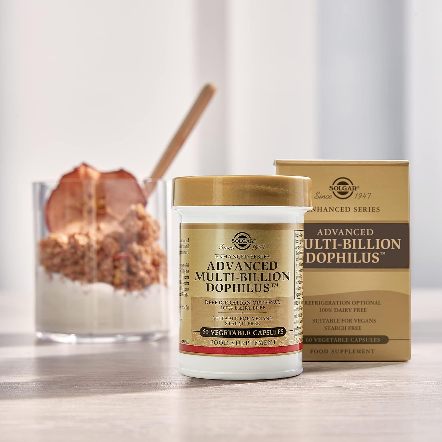 Solgar Advanced Multi-Billion Dophilus, 60 Capsules - Promotes Healthy Gut Flora - 5 Billion Microorganisms - Gluten & Dairy Free - Vegetarian - 60 Servings