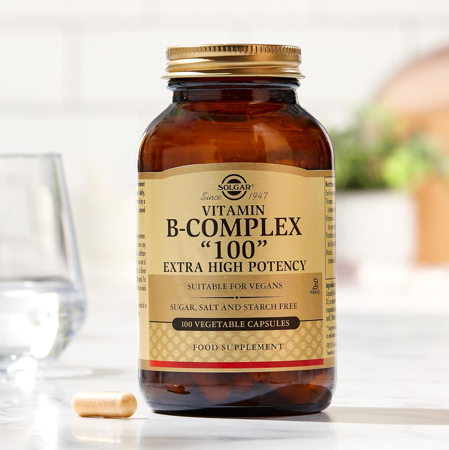 Solgar B-Complex 100 Tablets - Supports Energy Metabolism, Heart Health, Nervous System - Non-GMO, Vegan, Gluten Free