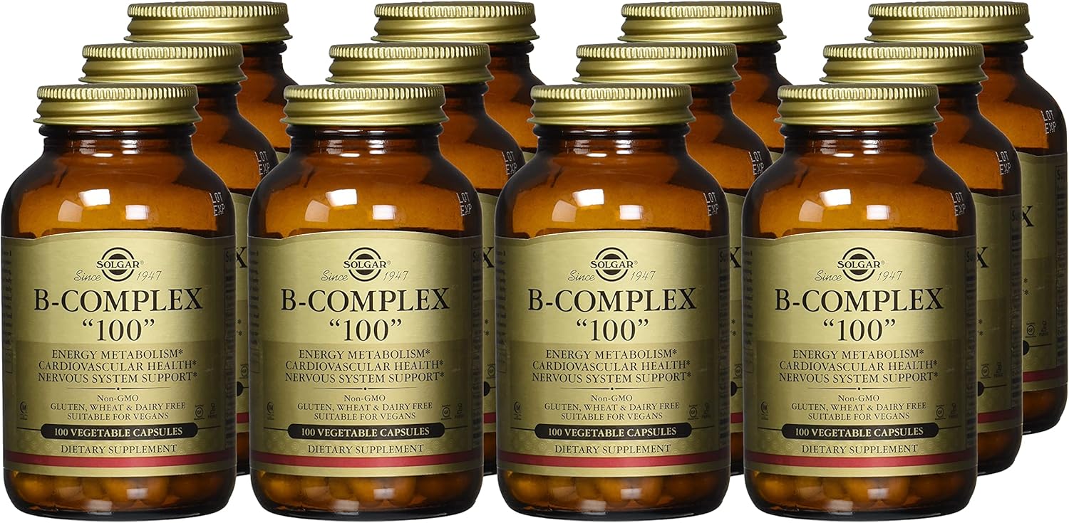 Solgar B-Complex 100 Vegetable Capsules for Heart Health - 1200 Count Pack